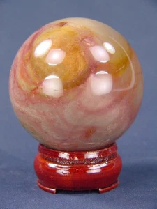 Piedra curativa tallada esfera jaspe policromado de 2,6" BUTW lapidaria 4047K - Imagen 1 de 2