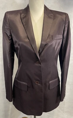 Calvin Klein FTD Peak 翻领黑色梅子西装外套 8 码 — 第 1/4 张图片