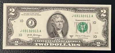 March 13th 2011 Birthday Anniversary Bill $2 US Dollars FRN. **L@@K** 03-13-2011 - Image 1 of 2