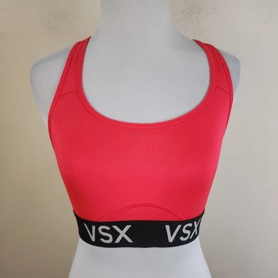 Victorias Secret Womens Sports Bra Sz Small VSX Gym Yoga Workout Neon Red - Image 1 of 4