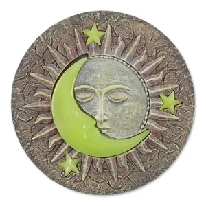 57073461 Sun and Crescent Moon Stepping Stone, Brown - Picture 1 of 8