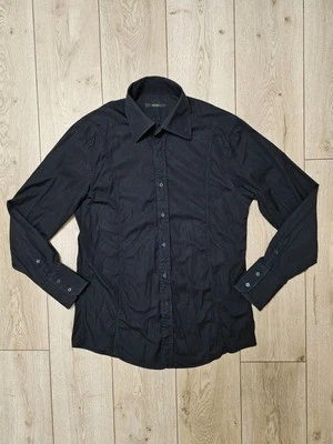 GUCCI VINTAGE CAMISA NEGRA CLÁSICA CAMISA BOTÓN NEGRO HOMBRE SHIR talla L-XL ... - Imagen 1 de 4