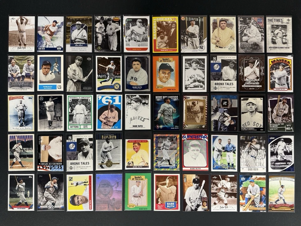 BABE RUTH ~ Lote de (50) Tarjetas - Sin Duplicados ~ Yankees de Nueva York ~ HOF v1 Foto 1 de 4