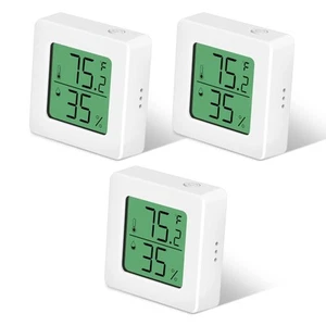JOPHEK Igrometro Digitale 3 Pezzi Mini LCD Termometro Ambiente da Interno per - Foto 1 di 7