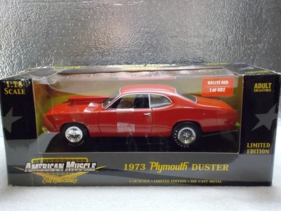 ERTL EDICIÓN LIMITADA 1:18 1973 PLYMOUTH DUSTER RALLYE ROJO 1 DE 402 M.I.B. Foto 1 de 4