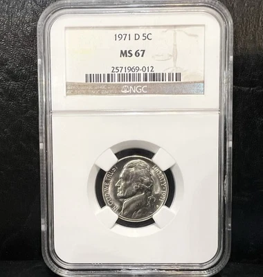 1971-D Jefferson níquel NGC MS67 - Imagem 1 de 2