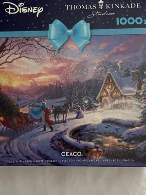Thomas Kinkade Cinderella Puzzle 1000 Piece.  Winter Scene Christmas - Image 1 of 4