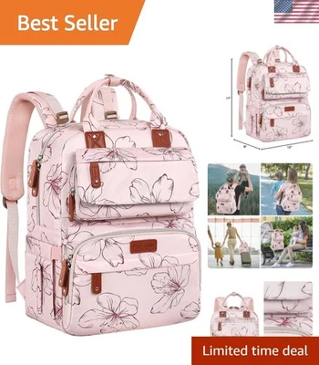 Mochila Bolsa de Pañales Impermeable Bebé Niña - Gran Capacidad para Esenciales de Mamá Foto 1 de 4