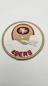 PARCHE CASCO SAN FRANCISCO 49ERS 3" REDONDO AÑOS 70 PARCHE RARO TM Logo - Imagen 1 de 4