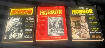 Vintage ACME Magazine Of Horror Magazine Lot of 3, #11,13, 15, 1966/67 Good Cond - Image 1 of 4