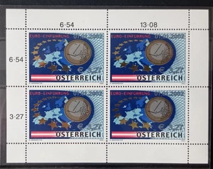 AUSTRIA 2002 EURO CURRENCY MINI SHEET , MNH, SG 2630 - Picture 1 of 1
