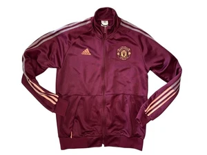 Adidas 2021-22 Manchester United Full Zip Track Jacket Futbol Soccer sz M Maroon - Picture 1 of 8