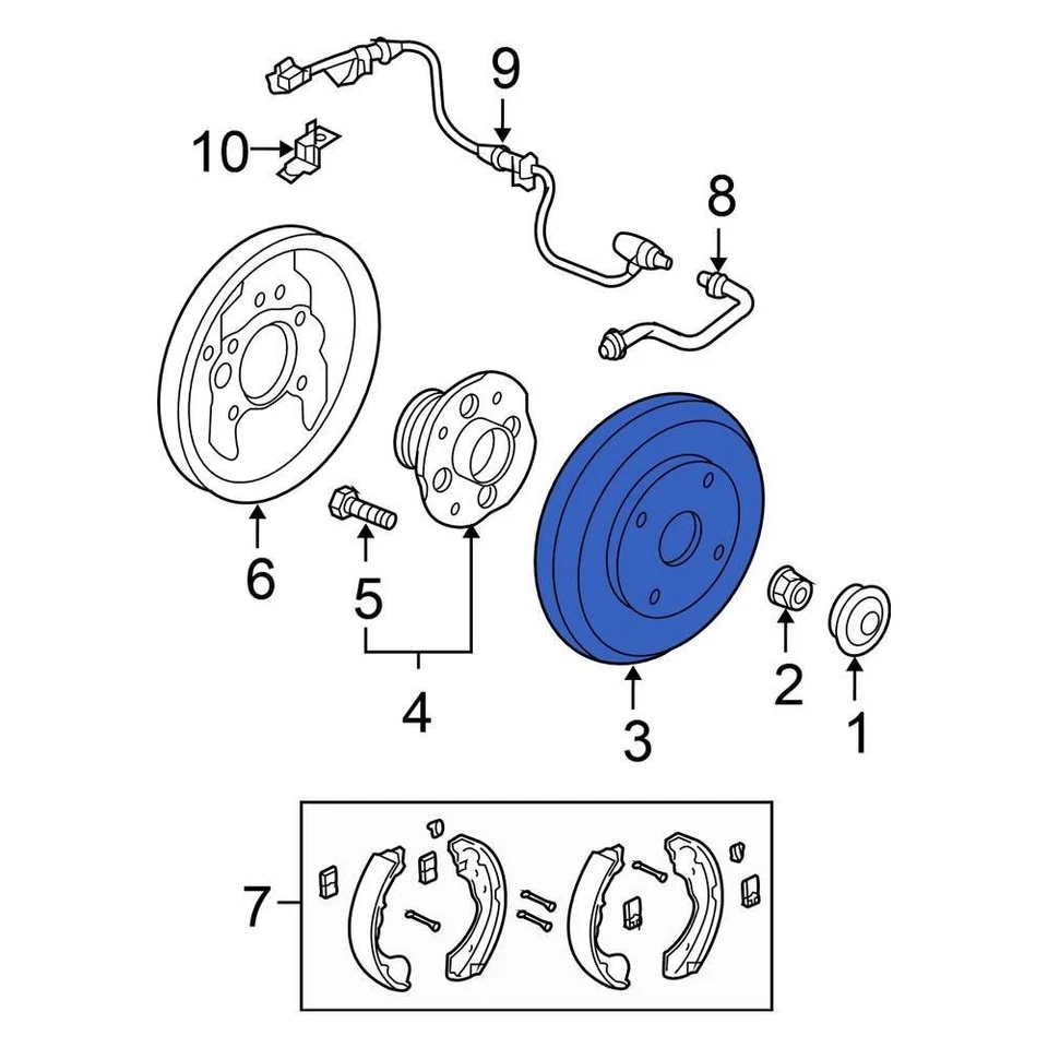 For Honda Accord 2003-2007 Honda 42610SDAA00 Rear Brake Drum - Image 1 of 2