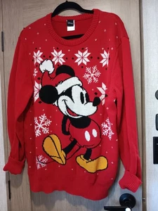 Women's Mickey Mouse Themed Red Holiday Sweater - Picture 1 of 2