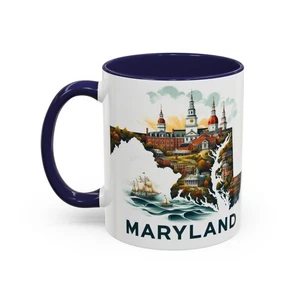 Taza de café Maryland Accent, taza de viaje de recuerdo única, regalo para café [...] - Imagen 1 de 21