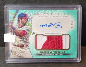 Matt Vierling RC 2022 Topps Inception #IAP-MV Aqua Rookie Patch Auto 22/50 - Bild 1 von 2