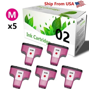 5PK 02 Ink Cartridge use for Photosmart 3110 3210v 3210xi Printer 5xMagenta - Picture 1 of 2