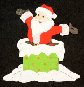 Santa In Chimney Christmas Eve Snow Roof Top Metal Dies Standard Thin - Picture 1 of 3