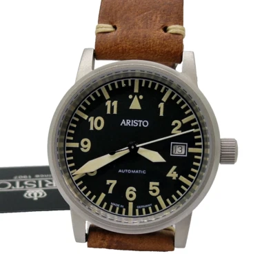 Aristo Uomo Orologio da Polso 38,5mm Vintage Pilota Automatico Acciaio Inox - Imagem 1 de 4