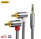 90° 2 RCA Male to 3.5mm Male AUX Stereo Essager Elbowed Audio Cable