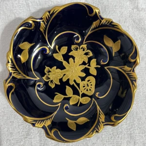 JLMENAU Graf Von Henneberg Cobalt Blue Dish Porzellan 1777 Made in Germany Vtg - Picture 1 of 4