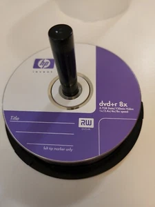 HP  Invent DVD+R 8X- 4.7 GB Data / 120 Min Video -1X/2.4X/4X/8X Speed, 20 Discs - Picture 1 of 4