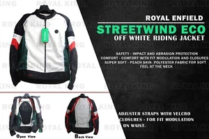 Royal Enfield "STREETWIND ECO Off White Riding Jacket" - Picture 1 of 15