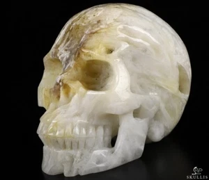 Enorme teschio di cristallo intagliato in fluorite geode 5,0", realistico, guarigione cristallo - Foto 1 di 9