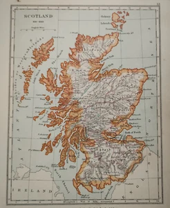 Original 1910 Antique Map of Scotland 1641-1892 - Picture 1 of 2