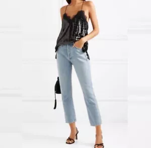 NEW NWT CAMI NYC The Racer Sequin Top in Black Size M - Picture 1 of 7