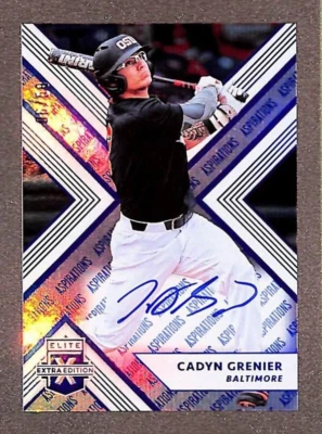 2018 Panini Elite Extra Edition #36 Cadyn Grenier Aspirations RC Auto Blue #/50 - Image 1 of 3