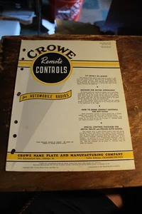 FOLLETO 1940 CONTROLES REMOTOS CROWE PARA RADIOS DE AUTOMÓVILES - 16 PÁGINAS - Imagen 1 de 9