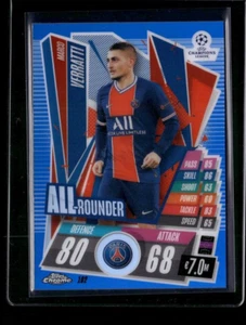 2020-21 Topps Chrome Match Attax #102 Marco Verratti /150 Blue Refractor  - Picture 1 of 2