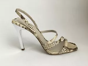 ZARA 39 EU / 8 US - Snake Print Leather Strappy Sandals - New ! - Picture 1 of 8