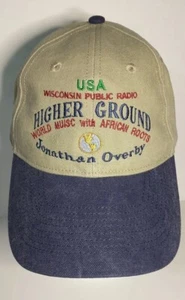RARA Gorra Azul Tostado *ERROR* WISCONSIN RADIO PÚBLICA JONATHAN OVERBY *MAL ESCRITA - Imagen 1 de 10