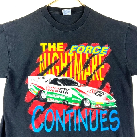 Vintage Nightmare The Force Continues T-shirt Size XL Black Nhra Single Stitch Cover