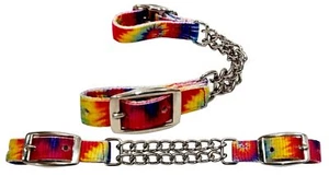 Showman Tie-Dye Double Chain Nylon Curb Strap - Picture 1 of 1