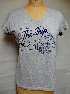 The Ship Kansas City Damen grau T-Shirt Baseball Kurzarm V-Ausschnitt Gr. 2XL - Bild 1 von 5