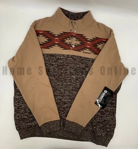 Pullover azteca Hooey® Stevie para hombre con bolsillos marrón tostado grande #94811 - Imagen 1 de 5