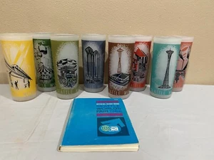 Vintage 1962 World's Fair Seattle Glasses Complete Set 8 Orig Box Mobile (Tote3K - Picture 1 of 15