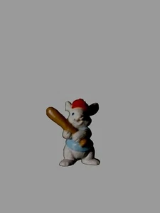 1990 Hallmark Merry Miniatures Sports Figure Mini Rabbit Sports Baseball Player - Picture 1 of 6