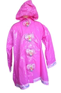 Vintage 90s Barbie Pink PVC Raincoat Girls Size 6/6X Barbiecore Kidcore Nostalgi - Picture 1 of 9