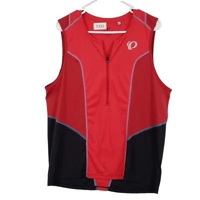 Pearl Izumi 1/2 Zip Cycling Biking Vest Tank Shirt Women's Size XL Red Black - Image 1 of 3