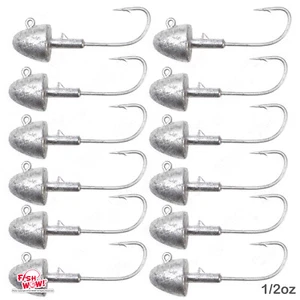 12pcs unpainted 1/2oz Scampi Fishing Bullet Jig Head Saltwater jigheads plain - Picture 1 of 3