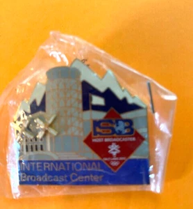 SALT LAKE CITY OLYMPICS PIN ISB INTERNATIONAL BROADCAST MEDIA 2 MOVING WINDMILLS - Picture 1 of 1