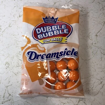 America's Original DUBBLE BULBLE DREAMSICLE ароматизированные шарики жевательной резинки * сумка 4 унц - Изображение 1 из 4