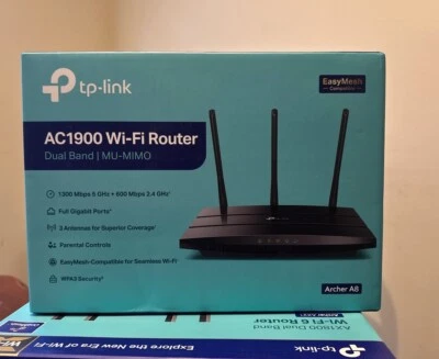 Tp-Link Archer A8 AC1900 Wi-Fi 802.11ac Dual Band MU-MIMO Router NIB~Sealed - Image 1 of 4
