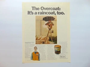 1968 SEARS PAINT The Overcoat is a Raincoat Too vintage art print ad - Picture 1 of 1