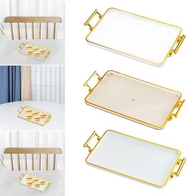 Serving Tray with Handles Rectangular Jewelry Perfume Cosmetics Holder - Image 1 of 2