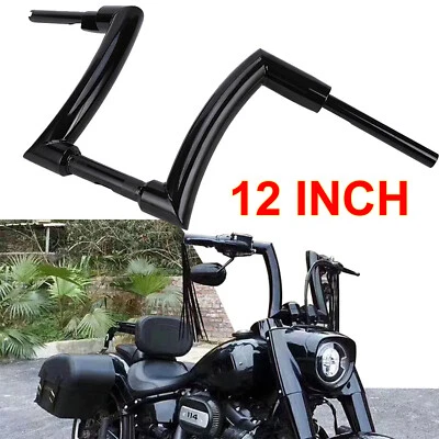 12" Rise 2'' Hanger Bar Handlebar Fit For Harley Breakout Road King Softail FLS Foto 1 de 4